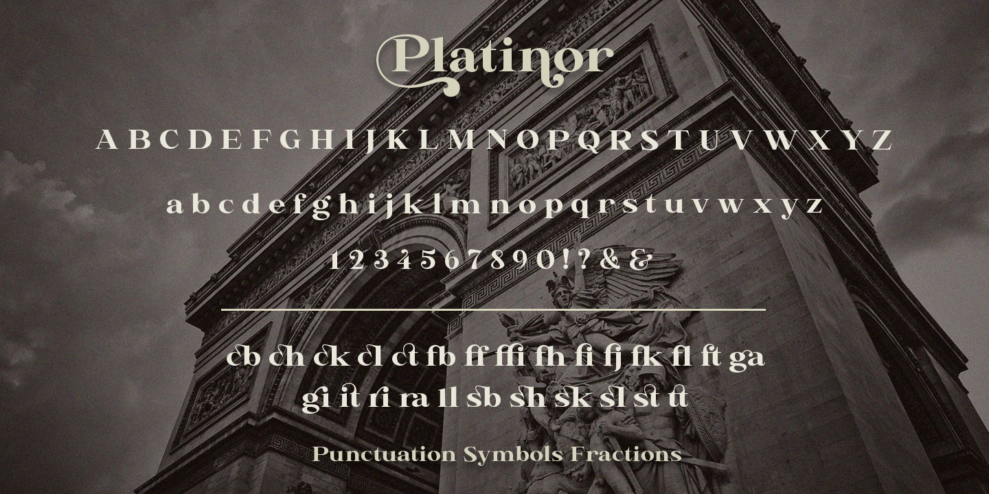 Beispiel einer Platinor Regular-Schriftart